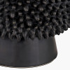 Wrenley Black Ceramic Sea Urchin Table Lamp Base with Winston 40cm White Handloom Tapered Lampshade