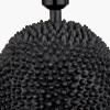 Wrenley Black Ceramic Sea Urchin Table Lamp Base with Winston 40cm White Handloom Tapered Lampshade
