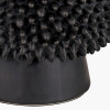 Wrenley Black Ceramic Sea Urchin Table Lamp Base with Harry 35cm Sage Cotton Mix Cylinder Lampshade