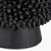 Wrenley Black Ceramic Sea Urchin Table Lamp Base with Henry 35cm Taupe Handloom Cylinder Lampshade