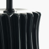 Devony Black Pleated Ceramic Table Lamp Base with Edward 35cm Natural Linen Cylinder Lampshade
