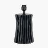 Devony Black Pleated Ceramic Table Lamp Base with Lino 35cm Black Self Lined Linen Cylinder Lampshade