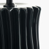 Devony Black Pleated Ceramic Table Lamp Base with Lino 35cm Black Self Lined Linen Cylinder Lampshade