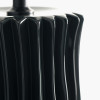 Devony Black Pleated Ceramic Table Lamp Base with Lino 35cm Cinnamon Self Lined Linen Cylinder Lampshade