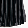 Devony Black Pleated Ceramic Table Lamp Base with Lino 35cm Grey Self Lined Linen Cylinder Lampshade