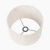 Devony Taupe Pleated Ceramic Table Lamp Base with Rouen 35cm White Boucle Cylinder Lampshade