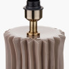 Devony Taupe Pleated Ceramic Table Lamp Base with Lino 35cm Black Self Lined Linen Cylinder Lampshade