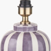 Priscilla Lilac Stripped Ceramic Table Lamp Base with Martigues 35cm White Boucle Tapered Lampshade