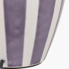 Priscilla Lilac Stripped Ceramic Table Lamp Base with Lino 30cm White Self Lined Linen Cylinder Lampshade