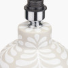 Tania Grey and White Pattern Ceramic Table Lamp Base with Coast 40cm Cream Calico Tapered Lampshade