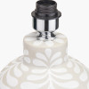 Tania Grey and White Pattern Ceramic Table Lamp Base with Lino 35cm Grey Self Lined Linen Cylinder Lampshade
