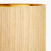 Thea Lillac and Gold Leaf Ceramic Table Lamp Base with Stellan 35cm Gold Slubbed Silk Mix Gold Lined Cylinder Lampshade