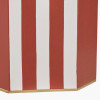 Raya Cinnamon and White Hand Painted Metal Table Lamp Base with Lino 40cm Cinnamon Self Lined Linen Cylinder Lampshade
