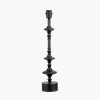 Emilio Matt Black Candlestick Table Lamp Base with Henry 35cm White Handloom Cylinder Lampshade