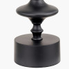 Emilio Matt Black Candlestick Table Lamp Base with Izara 35cm Cinnamon Ikat Patterned Mushroom Pleat Tapered Lampshade