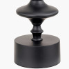 Emilio Matt Black Candlestick Table Lamp Base with Izara 35cm Ocean Blue Ikat Patterned Mushroom Pleat Tapered Lampshade