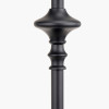 Emilio Matt Black Candlestick Table Lamp Base with Izara 35cm Ocean Blue Ikat Patterned Mushroom Pleat Tapered Lampshade