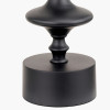Emilio Matt Black Candlestick Table Lamp Base with Izara 35cm Racing Green Ikat Patterned Mushroom Pleat Tapered Lampshade