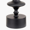 Emilio Matt Black Candlestick Table Lamp Base with Kamilah 40cm Blue Chevron Patterned Mushroom Pleat Tapered Lamp Shade