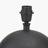Benio Matt Black Metal Spherical Table Lamp Base with Vienna 35cm Forest Green Chevron Mushroom Pleat Lampshade