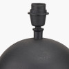Benio Matt Black Metal Spherical Table Lamp Base with Vienna 35cm Taupe Chevron Mushroom Pleat Lampshade