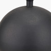 Benio Matt Black Metal Spherical Table Lamp Base with Vienna 35cm Taupe Chevron Mushroom Pleat Lampshade