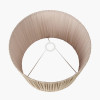 Benio Matt Black Metal Spherical Table Lamp Base with Vienna 35cm Taupe Chevron Mushroom Pleat Lampshade