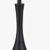 Llora Matt Black Metal Curved Table Lamp Base with Lars 35cm Black Ikat Patterned Cylinder Lampshade