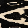 Llora Matt Black Metal Curved Table Lamp Base with Lars 35cm Black Ikat Patterned Cylinder Lampshade