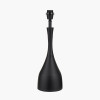 Llora Matt Black Metal Curved Table Lamp Base with Lars 35cm Racing Green Ikat Patterned Cylinder Lampshade