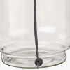 Josie Clear Glass and Antique Brass Metal Table Lamp Base with Lino 30cm Black Self Lined Linen Cylinder Lampshade