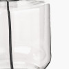 Josie Clear Glass and Antique Brass Metal Table Lamp Base with Lino 30cm Black Self Lined Linen Cylinder Lampshade