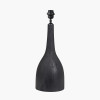 Corella Black Mango Wood Curved Table Lamp Base with Izara 40cm Cinnamon Ikat Patterned Mushroom Pleat Tapered Lampshade
