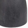 Corella Black Mango Wood Curved Table Lamp Base with Izara 40cm Cinnamon Ikat Patterned Mushroom Pleat Tapered Lampshade