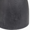 Corella Black Mango Wood Curved Table Lamp Base with Lino 40cm Black Self Lined Linen Cylinder Lampshade