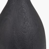 Corella Black Mango Wood Curved Table Lamp Base with Lino 40cm Black Self Lined Linen Cylinder Lampshade