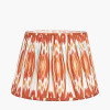 Corella Natural Mango Wood Curved Table Lamp Base with Izara 40cm Cinnamon Ikat Patterned Mushroom Pleat Tapered Lampshade