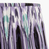 Corella Natural Mango Wood Curved Table Lamp Base with Izara 40cm Lilac Ikat Patterned Mushroom Pleat Tapered Lampshade
