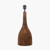 Corella Chocolate Brown Mango Wood Curved Table Lamp Base with Edward 40cm Natural Linen Cylinder Lampshade