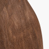Corella Chocolate Brown Mango Wood Curved Table Lamp Base with Edward 40cm Natural Linen Cylinder Lampshade