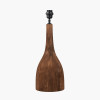 Corella Chocolate Brown Mango Wood Curved Table Lamp Base with Scallop 40cm Blue Ombre Soft Pleated Tapered Lampshade