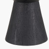 Koa Black Mango Wood Contemporary Table Lamp Base with Edward 35cm Natural Linen Cylinder Lampshade