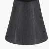 Koa Black Mango Wood Contemporary Table Lamp Base with Edward 35cm Pistachio Green Linen Cylinder Lampshade