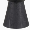 Koa Black Mango Wood Contemporary Table Lamp Base with Lino 35cm Black Self Lined Linen Cylinder Lampshade