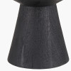 Koa Black Mango Wood Contemporary Table Lamp Base with Lino 35cm Cinnamon Self Lined Linen Cylinder Lampshade