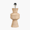 Koa Natural Mango Wood Contemporary Table Lamp Base with Edward 35cm Natural Linen Cylinder Lampshade