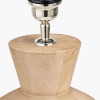 Koa Natural Mango Wood Contemporary Table Lamp Base with Edward 35cm Pistachio Green Linen Cylinder Lampshade