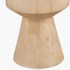 Koa Natural Mango Wood Contemporary Table Lamp Base with Lino 35cm White Self Lined Linen Cylinder Lampshade
