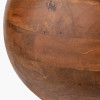 Kiah Brown Oiled Finish Mango Wood Round Table Lamp Base with Lino 40cm Cinnamon Self Lined Linen Cylinder Lampshade