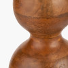 Nyari Brown Oiled Finish Mango Wood 3 Ball Design Table Lamp Base with Izara 40cm Cinnamon Ikat Patterned Mushroom Pleat Tapered Lampshade